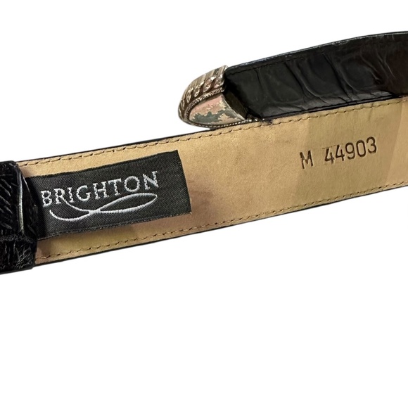 Vintage BRIGHTON Black Genuine Leather Belt For Women\'s Size 30 M main image 7